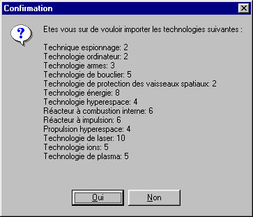Confirmer l'importation des technologies