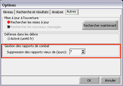 Suppression des vieux rapports de combat