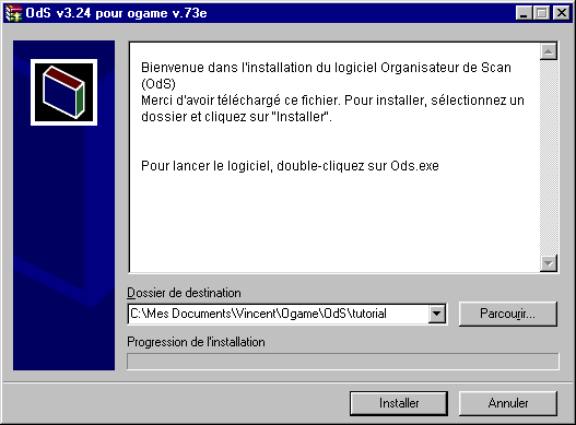 Installation du programme