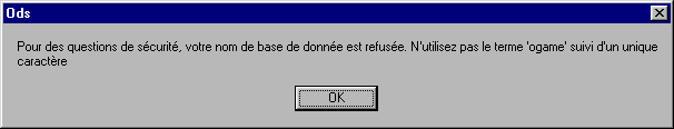 Nom de base de donnes refus