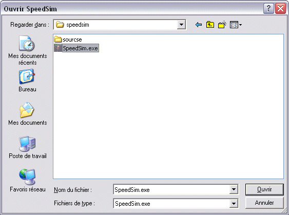Crer la liaison avec SpeedSim